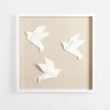 Wall Plaques-Kirkland's Home Paper Origami Birds Shadowbox Wall Plaque White/Tan