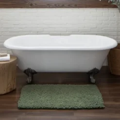 Bathroom Rugs-Kirkland's Home Parchment Lofty Pile Chenille Bath Mat, 60 In. Tan