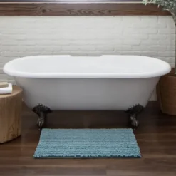 Bathroom Rugs-Kirkland's Home Parchment Lofty Pile Chenille Bath Mat, 45 In. Tan