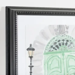 Framed Art-Kirkland's Home Parisian Mint Door With Bicycle Framed Art Print Green/White/Gray