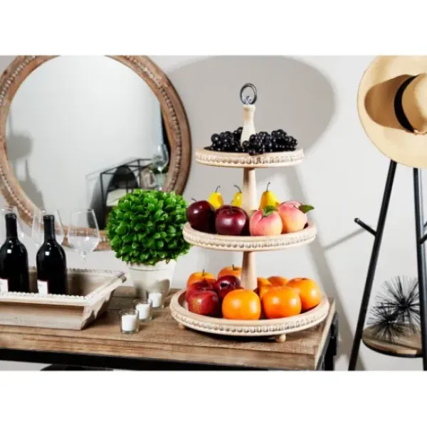 Decorative Trays-Kirkland's Home Parquet Fir Wood Decorative Tray Tan