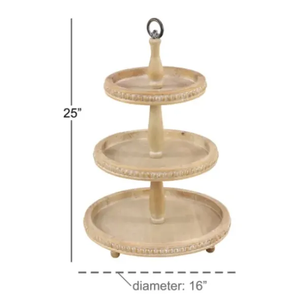 Decorative Trays-Kirkland's Home Parquet Fir Wood Decorative Tray Tan