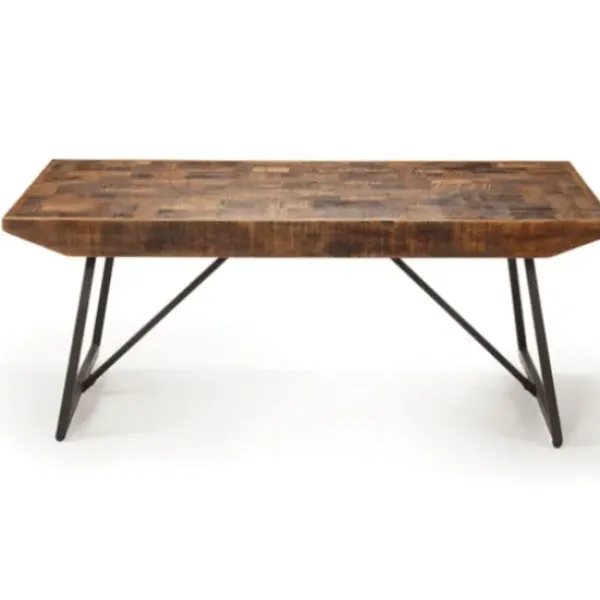 Coffee Tables-Kirkland's Home Parquet Willa Metal Base Coffee Table Tan