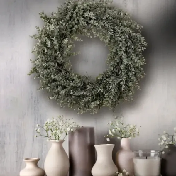 Wreaths-Kirkland's Home Parvafolia Eucalyptus Spiral Wreath Green