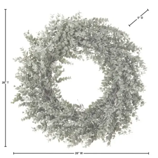 Wreaths-Kirkland's Home Parvafolia Eucalyptus Spiral Wreath Green