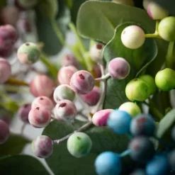 Stems & Bouquets-Kirkland's Home Pastel Berry And Eucalyptus Stems, Set Of 3 Blue/Pink/Green