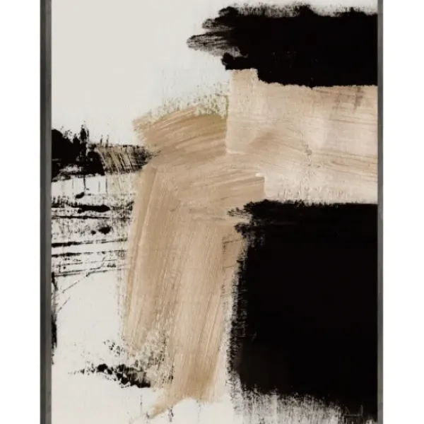 Canvas Art-Kirkland's Home Path Abstract Framed Canvas Art Print White/Tan/Black