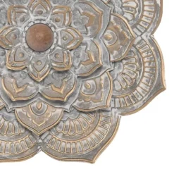 Wall Plaques-Kirkland's Home Patina Finish Metal Flower Large Wall Plaque Gray