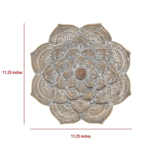 Wall Plaques-Kirkland's Home Patina Finish Metal Flower Large Wall Plaque Gray