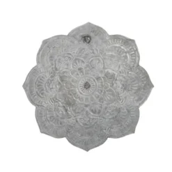 Wall Plaques-Kirkland's Home Patina Finish Metal Flower Large Wall Plaque Gray