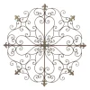 Wall Plaques-Kirkland's Home Patina Metal Floral Crest Wall Plaque Brown