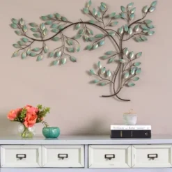 Wall Plaques-Kirkland's Home Patina Tree Branch Wall Plaque Brown/Green/Gold