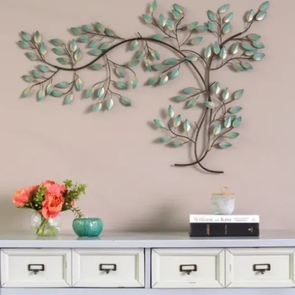 Wall Plaques-Kirkland's Home Patina Tree Branch Wall Plaque Brown/Green/Gold