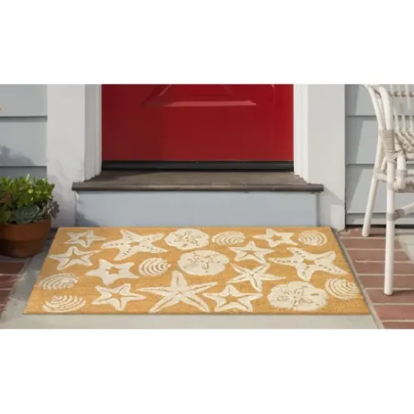 Doormats-Kirkland's Home Patterned Pineapples Home Coir Doormat Ivory/Black/Multi