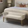 Benches & Ottomans-Kirkland's Home Patterned Short Wingback Upholstered Bench Ivory