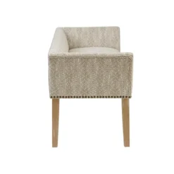 Benches & Ottomans-Kirkland's Home Patterned Short Wingback Upholstered Bench Ivory