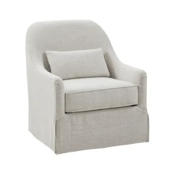 Accent Chairs-Kirkland's Home Patterned Upholstered Swivel Glider Chair White