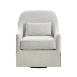 Accent Chairs-Kirkland's Home Patterned Upholstered Swivel Glider Chair White