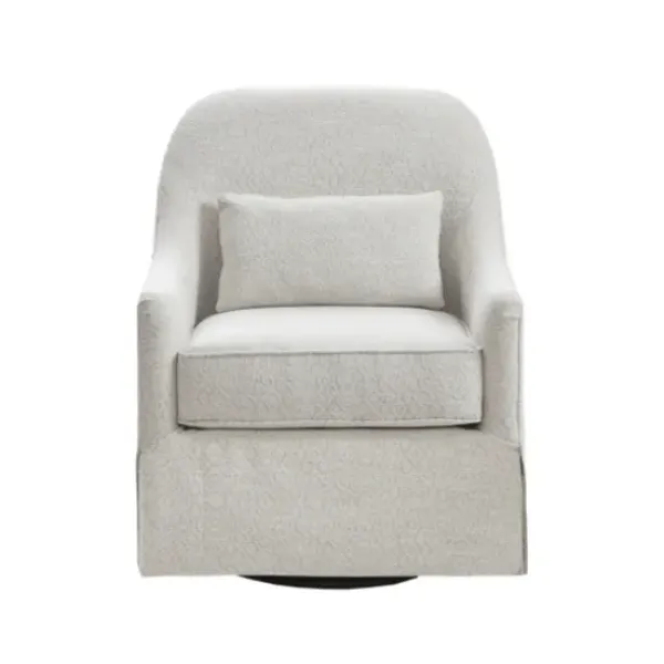 Accent Chairs-Kirkland's Home Patterned Upholstered Swivel Glider Chair White