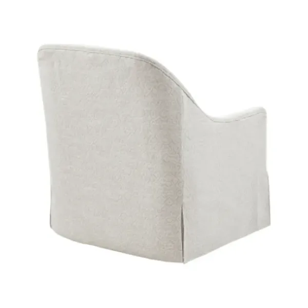 Accent Chairs-Kirkland's Home Patterned Upholstered Swivel Glider Chair White