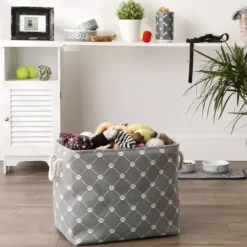 Baskets & Boxes-Kirkland's Home Paw Trellis Rectangle Basket, 17.5 In. Gray