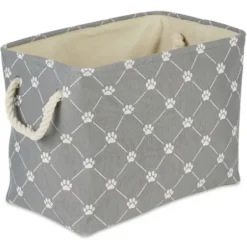 Baskets & Boxes-Kirkland's Home Paw Trellis Rectangle Basket, 16 In. Gray