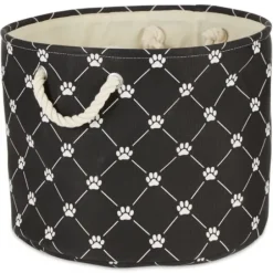 Baskets & Boxes-Kirkland's Home Paw Trellis Round Basket, 15 In. Black