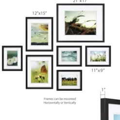 Gallery Wall Frames-Kirkland's Home 7-Pc. Matted Gallery Wall Picture Frame Set Black