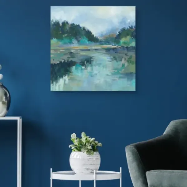 Canvas Art-Kirkland's Home Peaceful Space Canvas Art Print, 30X30 In. Blue/Green