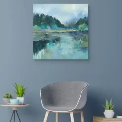 Canvas Art-Kirkland's Home Peaceful Space Canvas Art Print, 30X30 In. Blue/Green