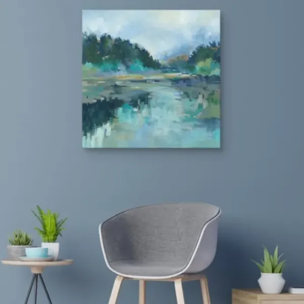 Canvas Art-Kirkland's Home Peaceful Space Canvas Art Print, 30X30 In. Blue/Green