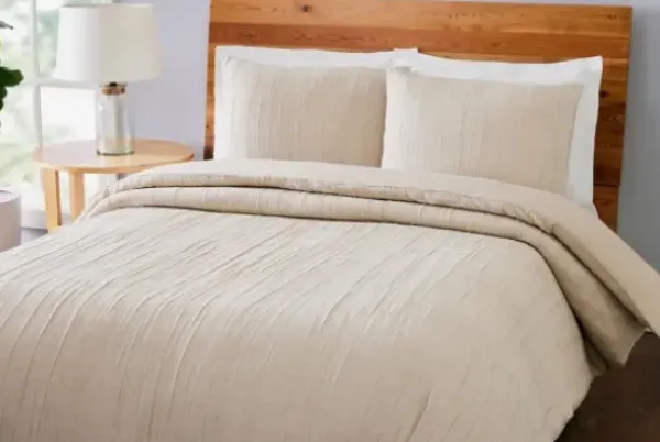Duvets-Kirkland's Home Peach Textured 3-Pc. King Duvet Set Tan