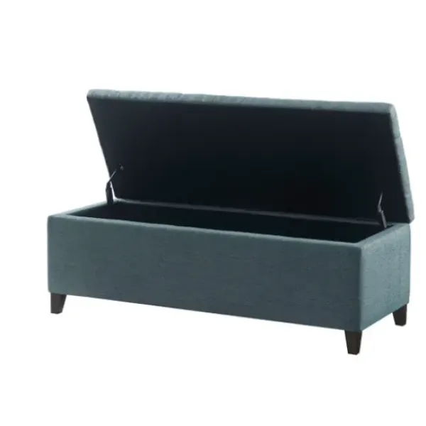 Benches & Ottomans-Kirkland's Home Peacock Button Tufted Storage Bench Blue