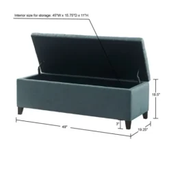 Benches & Ottomans-Kirkland's Home Peacock Button Tufted Storage Bench Blue