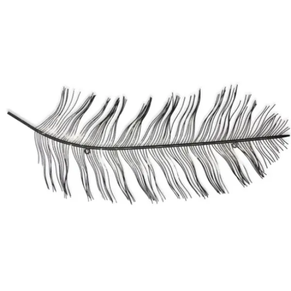 Wall Plaques-Kirkland's Home Peacock Feather Metal Wall Plaque Black/Gold