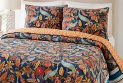 Quilts-Kirkland's Home Peacock Garden Full/Queen 3-Pc. Quilt Set Orange