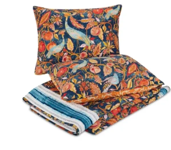 Quilts-Kirkland's Home Peacock Garden King 3-Pc. Quilt Set Orange