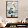 Canvas Art-Kirkland's Home Pelican Shiplap Framed Canvas Art Print, 26X38 In. Blue/White