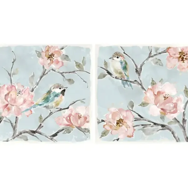 Canvas Art-Kirkland's Home Perched By Pinks Giclee Canvas Prints, Set Of 2 Pink/Blue