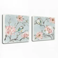 Canvas Art-Kirkland's Home Perched By Pinks Giclee Canvas Prints, Set Of 2 Pink/Blue