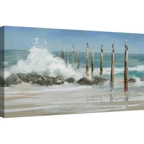 Canvas Art-Kirkland's Home Perched By The Sea Canvas Art Print Blue/White