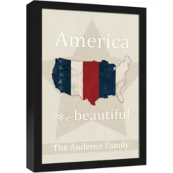 Wall Quotes & Signs-Kirkland's Home Personalized America The Beautiful Canvas Print Tan/Red/Blue