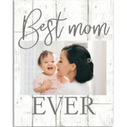 Wall Quotes & Signs-Kirkland's Home Personalized Best Mom Ever Canvas Wall Plaque White/Gray