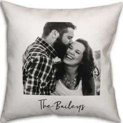 Pillows-Kirkland's Home Personalized Black And White Pillow Black/White