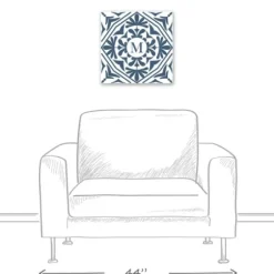 Monogram Wall Decor-Kirkland's Home Personalized Blue Tile Monogram Wall Plaque Blue/White