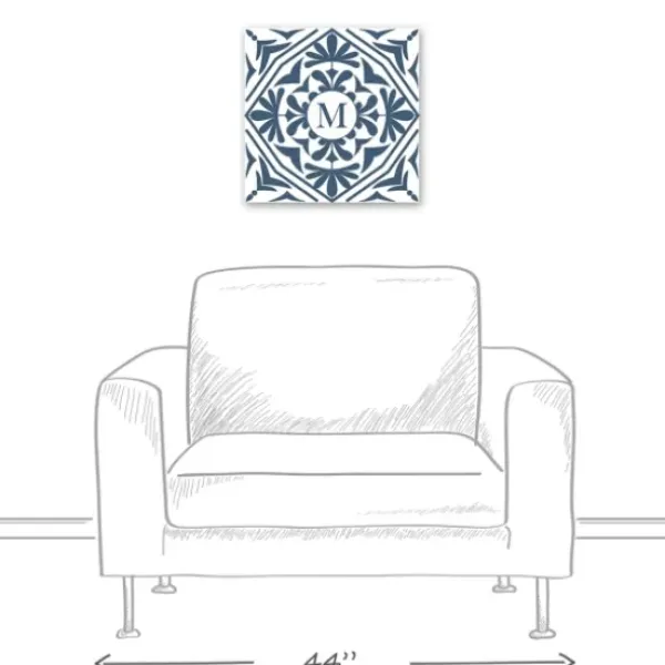 Monogram Wall Decor-Kirkland's Home Personalized Blue Tile Monogram Wall Plaque Blue/White