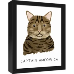 Wall Quotes & Signs-Kirkland's Home Personalized Brown Tabby Cat Canvas Wall Plaque Brown/White