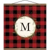 Monogram Wall Decor-Kirkland's Home Personalized Buffalo Check Monogram Wall Hanging Red/Black/Ivory