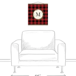 Monogram Wall Decor-Kirkland's Home Personalized Buffalo Check Monogram Wall Hanging Red/Black/Ivory