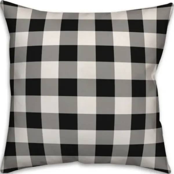 Pillows-Kirkland's Home Personalized Buffalo Check Harvest Wreath Pillow Black/White